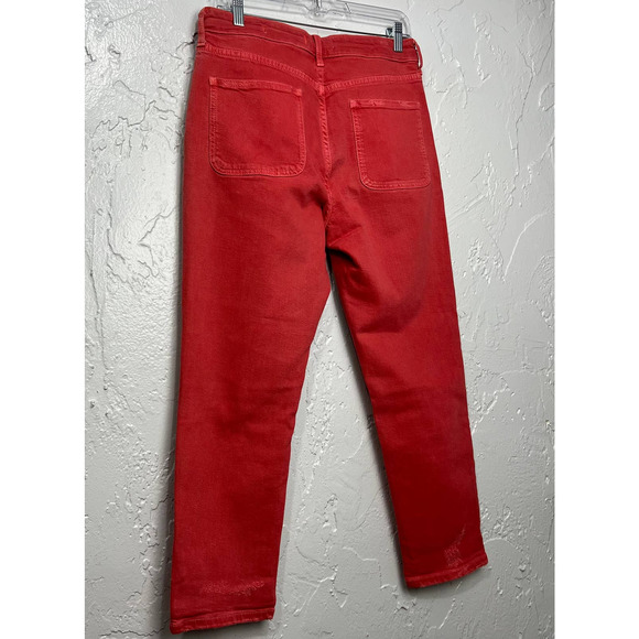 Pilcro for Anthropologie Washed Red High-Rise Slim Jeans Size 31 - Picture 5 of 12